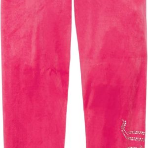 Juicy Couture Girls' Pull-on Plush Velour Jogger, Ribbed Waist & Cuffs pull on jeans for women