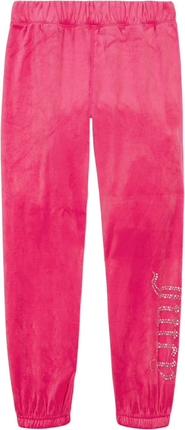 Juicy Couture Girls' Pull-on Plush Velour Jogger, Ribbed Waist & Cuffs pull on jeans for women