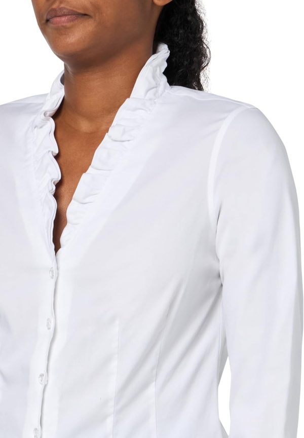 Brooks Brothers Womens Fitted Long Sleeve Non-Iron Stretch Ruffle Neck Blouse brothers movie