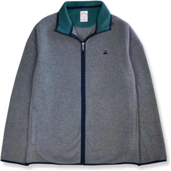 Brooks Brothers Mens Contrast Polar Fleece Polyester Full Zip Sweater, contrastive flow matching