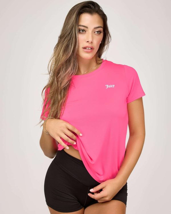Juicy Couture Women's Short Sleeve Athletic T-Shirts – Workout Tops for Fitness, Yoga, Pilates, Gym & Activewear (Plus) couture