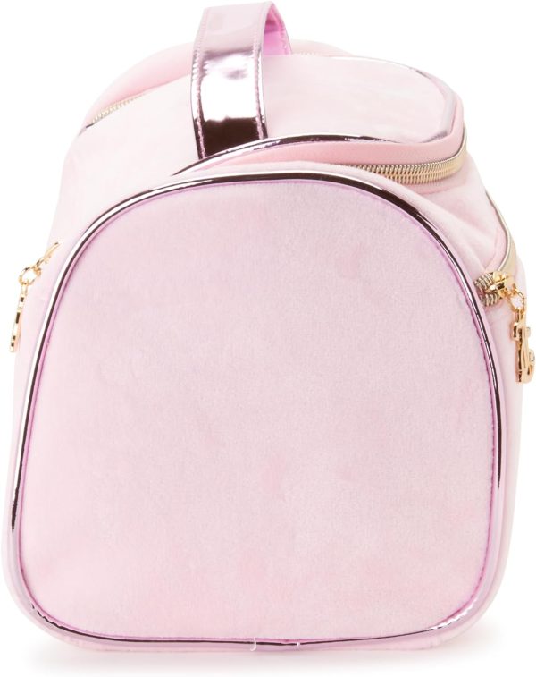 Juicy Couture Pink Makeup Bag Cosmetics Organizer Travel Essentials Hanging Duffel Velour Rhinestones-4