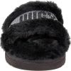 Juicy Couture Women's Luxe Faux Fur Slide Slippers with Embellished Strap, Cozy Indoor/Outdoor Fuzzy Slip-On Sandals-3