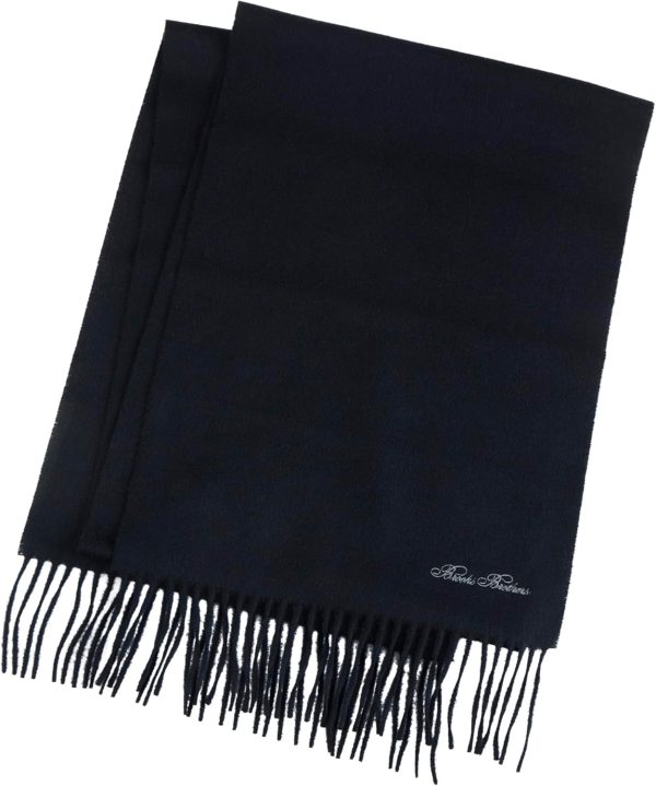 Brooks Brothers Wool and Cashmere Woven Solid Scarf with Twisted Fringe - Men's Luxury Winter Scarf, 66-inches x 12-inches brooks glycerin 22