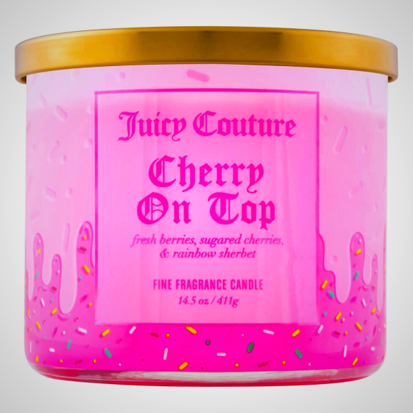 Juicy Couture Cherry On Top Candle - Fragrant Jar Candle for Home