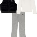 Juicy Couture girls 3 Pc Puff Vest Pant Set-0