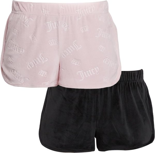 Juicy Couture Women's 2-Pack Sleep and Lounge Velvet Fleece Dolphin Shorts-4