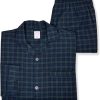 Brooks Brothers Mens Flannel Cotton Two Piece Pajama Shirt and Pants Lounge Set Tartan Plaid Mix,-4