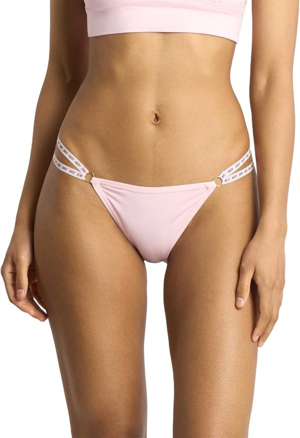 Juicy Couture Women's Strappy Stretch Logo Thong Underwear Set, 5-Pack couture font