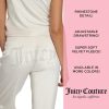 Juicy Couture Women's 2 Piece Velvet Fleece Short Sleeve Shirt and Pants Lounge Sleepwear Set-1