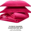 Juicy Couture - Comforter Set - Gothic Design Bedding - Queen - 3 Piece Set Includes (1) 90" x 92" Comforter and (2) 20" x 26" Shams - Wrinkle Resistant - Premium Bedroom Decor - Hot Pink juicy crab
