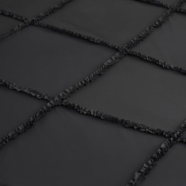 Juicy Couture Diamond Queen Comforter Set - Ruffle 3-Piece Machine Washable Reversible Bedding Comforter Set, Black-4