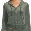 Juicy Couture womens Solid Classic Juicy Hoodie With Back Bling solidarity