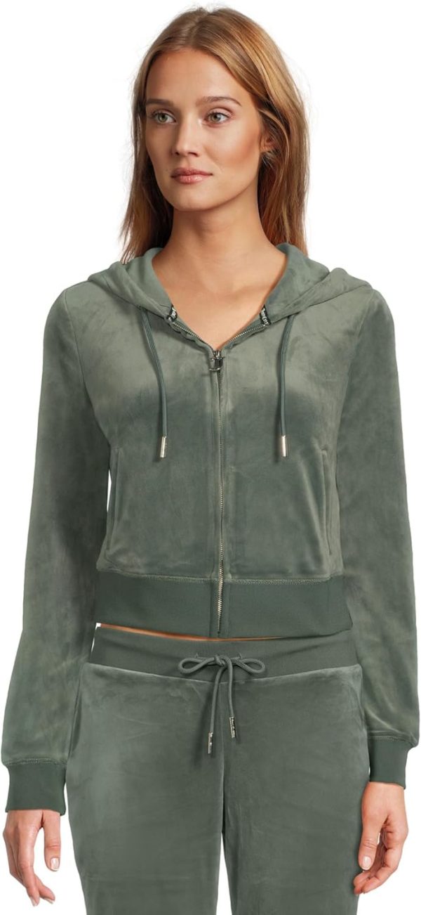 Juicy Couture womens Solid Classic Juicy Hoodie With Back Bling solidarity