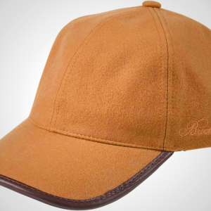 Brooks Brothers Men's 100% Wool Baseball Hat with Leather Strap & Buckle - Woven Logo One-Size Adjustable Luxury Hats