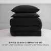 Juicy Couture Black Velour Full/Queen Comforter Set - 3 Piece Luxury Bedding Ensemble velour fabric