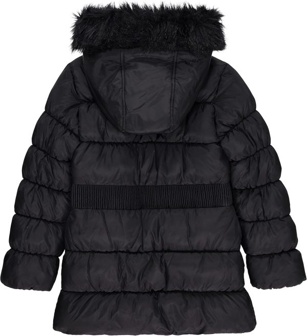 Juicy Couture Girls Coat, Faux Fur Hooded Winter Jacket, Warm Padded Parka Hoodie, Kids Heavyweight Winter Coat girlset
