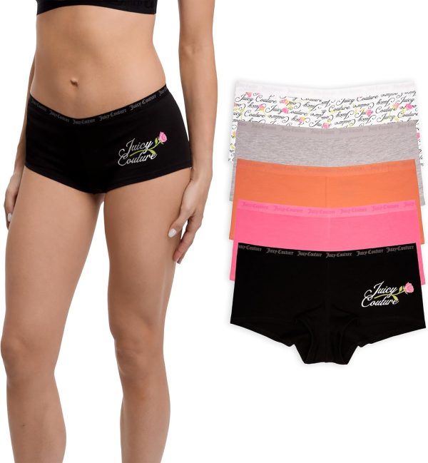 Juicy Couture Women's 5 Pack Cotton Underwear Set juicy