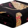 Juicy Couture Cheetah in Bows 50" x 70" Plush Throw Blanket, Black - Decorative Blankets for Sofas, Throws for Chairs, and Beds-4