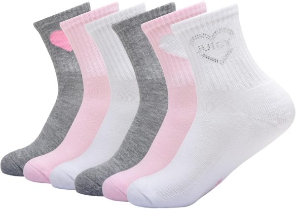 6 Pack Juicy COUTOURE Studed Juicy COUTOURE Heart HC Shortie Crew A Socks pack expo 2025