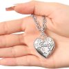 Juicy Couture Puffy Heart Necklace for Women 18"+2", Fashion Constellation Heart Necklace with Clear Stones and Logo necklace tiffany