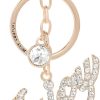 Juicy Couture Cute Key Chains for Women, Gold-Tone Logo Keychain with Clear Crystals, Juicy Gifts-0