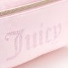 Juicy Couture Pink Makeup Bag Cosmetics Organizer Travel Essentials Hanging Duffel Velour Rhinestones-2