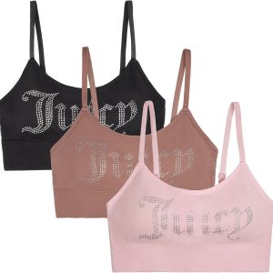 Juicy Couture Women's Multipack Seamless Comfort Lounge Wirefree Bralettes-0