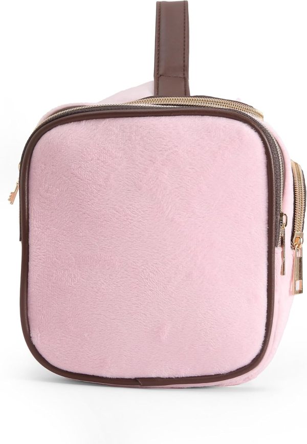 Juicy Couture Pink Makeup Bag Cosmetics Organizer Travel Essentials Duffel Velour Gold Terrier Dog Rhinestone Crown juicy couture bag