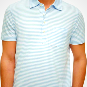 Brooks Brothers Mens Cotton Jersey Feeder Stripe Short Sleeve Polo