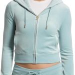Juicy Couture womens Solid Classic Juicy Hoodie With Back Bling solidjs