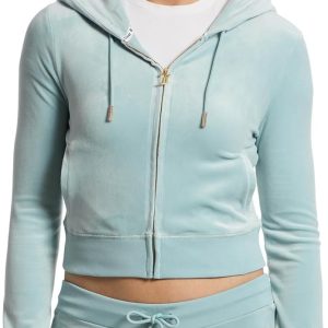Juicy Couture womens Solid Classic Juicy Hoodie With Back Bling solidjs