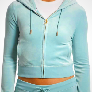 Juicy Couture womens Solid Classic Juicy Hoodie With Back Bling