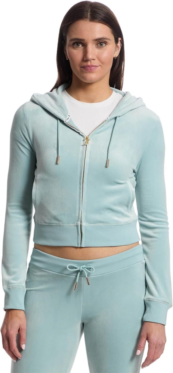 Juicy Couture womens Solid Classic Juicy Hoodie With Back Bling solidjs