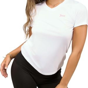 Juicy Couture Women's Short Sleeve V-Neck Athletic T-Shirts – Workout, Fitness, Yoga, Pilates, Gym Activewear (Plus) shein