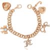 Juicy Couture Bracelet 7-7.5", Goldtone Charm Bracelets for Women with 6 Different Charms Featuring Clear Stones-4