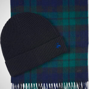 Brooks Brothers Men’s Wool & Cashmere Scarf & Ribbed Beanie Boxed Gift Set – Timeless Winter Luxury