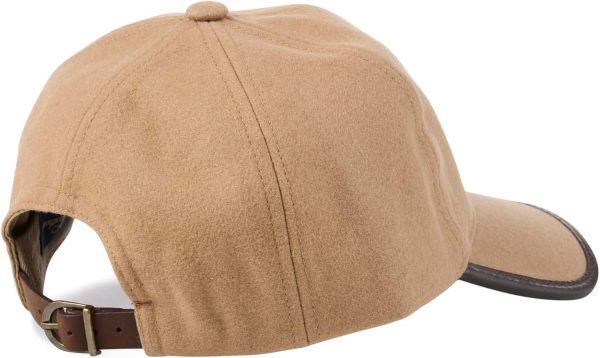 Brooks Brothers Men's 100% Wool Baseball Hat with Leather Strap & Buckle - Woven Logo One-Size Adjustable Luxury Hats menards