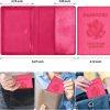 Passport and Vaccine Card Holder Combo, with Slot, Wallet, Cover, Case, for Women Men(AD-Rose Red) cardamom
