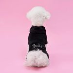 Juicy Couture Hooded Pet Juicy Bling Velour Tracksuit Chest 16 inches for Small Dogs and Cats - Black - XS/S juicy made
