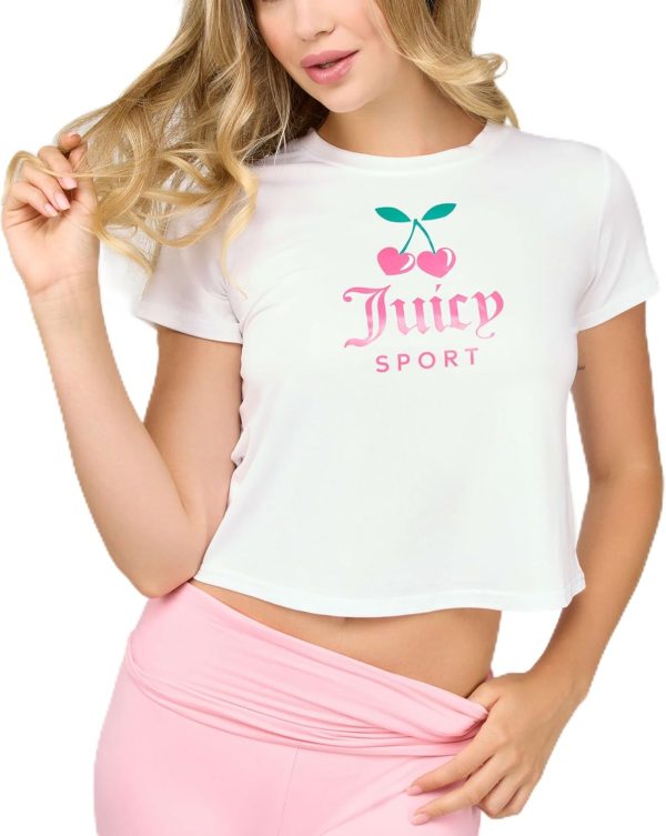 Juicy Couture Women's Cap Sleeve Crop Top Shirts – Athletic Workout, Gym, Yoga & Everyday Activewear (Plus) couture meaning