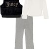 Juicy Couture girls 3 Pc Puff Vest Pant Set-1