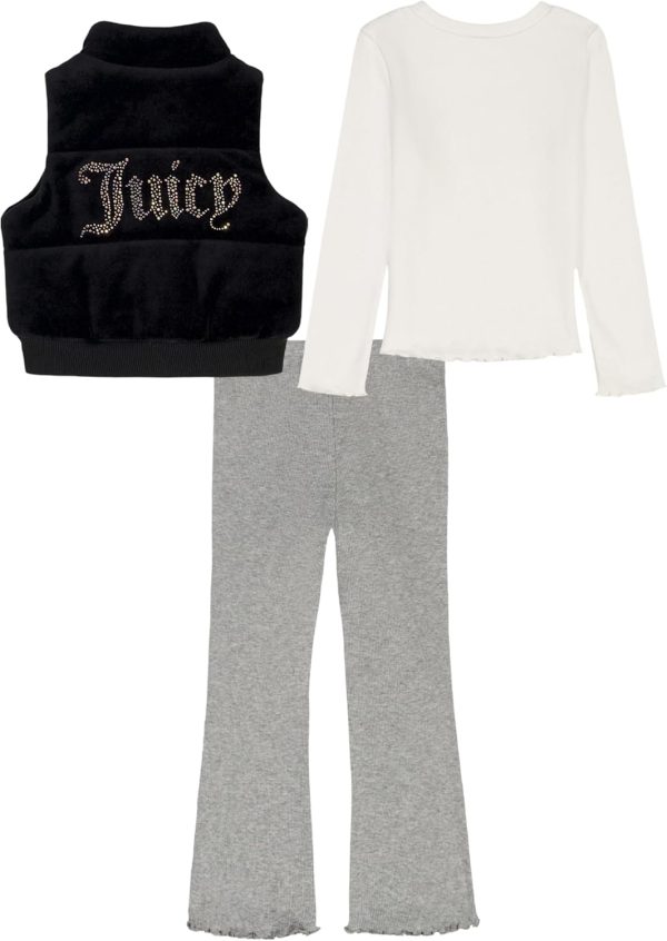 Juicy Couture girls 3 Pc Puff Vest Pant Set juicy juice