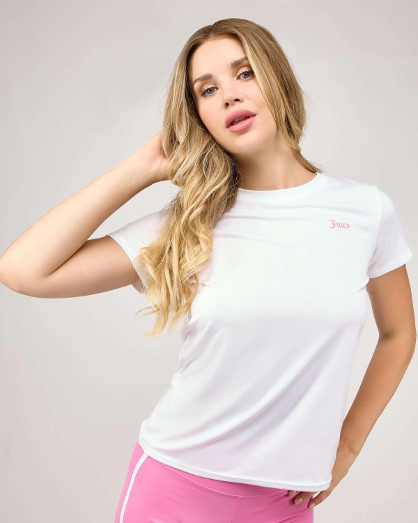 Juicy Couture Women's Short Sleeve Athletic T-Shirts – Workout Tops for Fitness, Yoga, Pilates, Gym & Activewear (Plus)-4