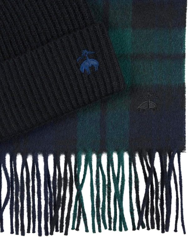 Brooks Brothers Men’s Wool & Cashmere Scarf & Ribbed Beanie Boxed Gift Set – Timeless Winter Luxury wool and the gang