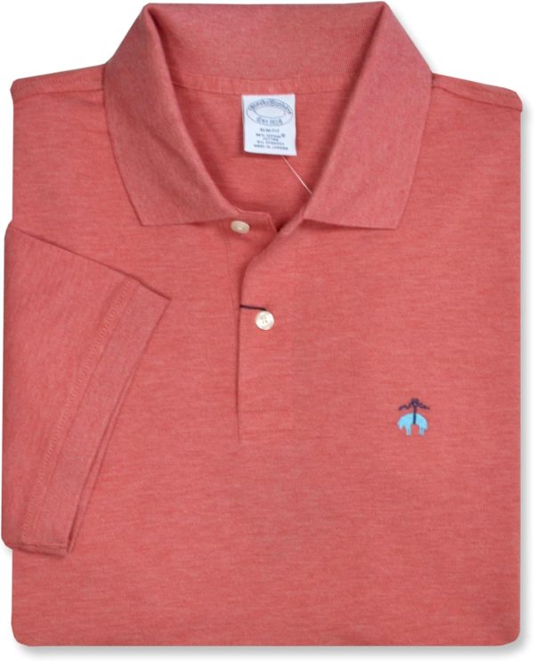 Brooks Brothers Mens Short Sleeve Cotton Pique Stretch Logo Polo Shirt sleeve length