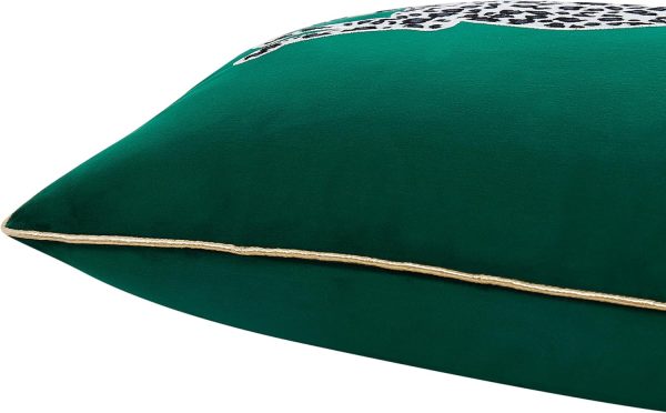 Juicy Couture – Decorative Accent Pillow | Soft Velvet Leopard | Premium Reversible Throw Pillow | Living Room and Bedroom Décor | Measures 14" x 24"| Cheetah on Emerald Green juicy couture