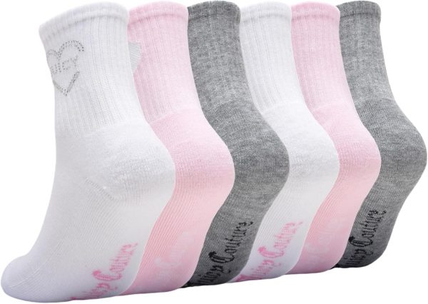 6 Pack Juicy COUTOURE Studed Juicy COUTOURE Heart HC Shortie Crew A Socks coutoure club tracksuit