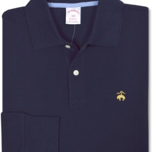Brooks Brothers Mens Original Fit All Mesh Cotton Long Sleeve Polo Shirt, original sprout