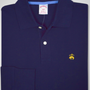 Brooks Brothers Mens Original Fit All Mesh Cotton Long Sleeve Polo Shirt,